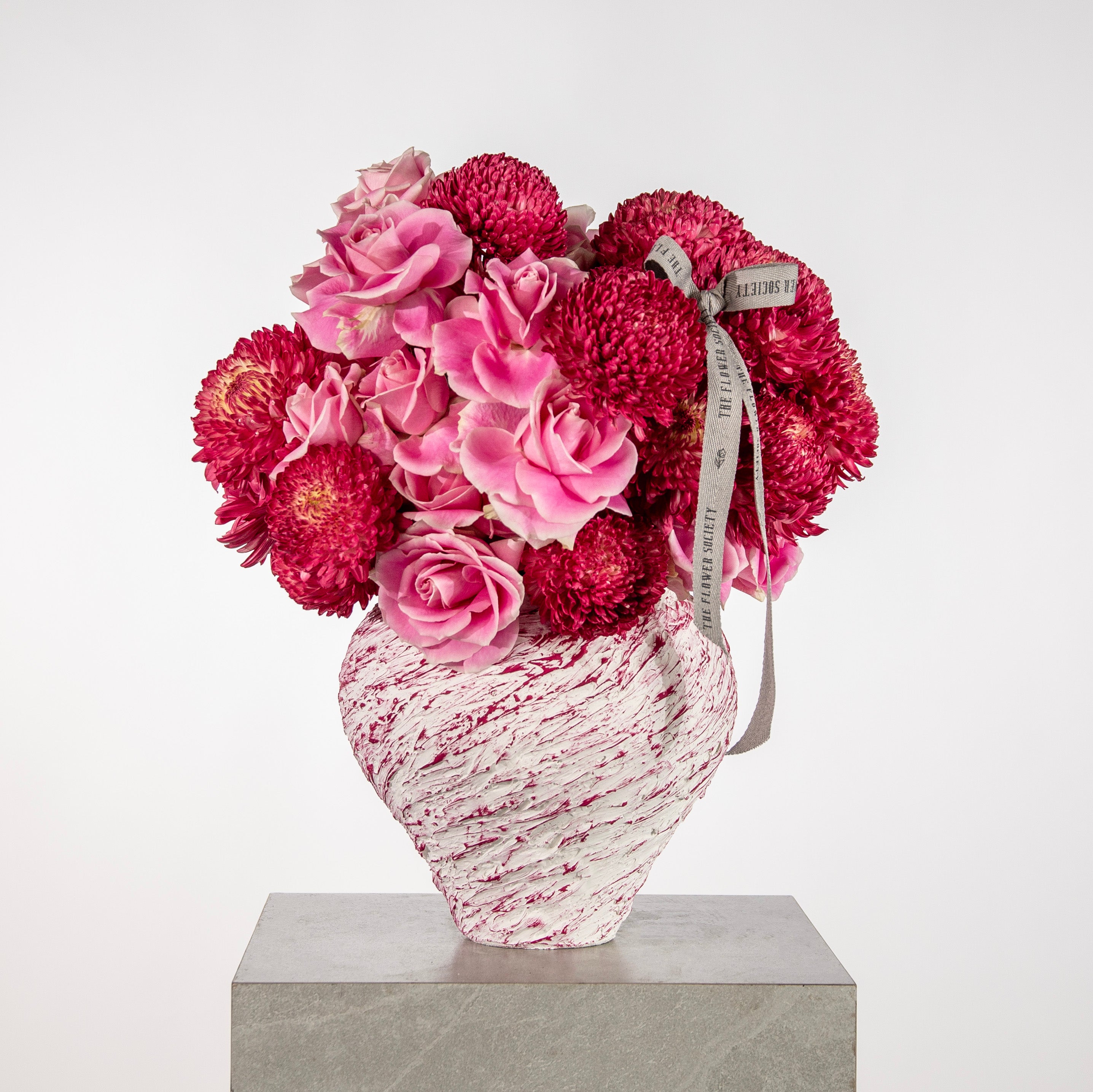 Rosita vendella roses fuchsia deco 26cm pot - luxury pink rose bouquet Dubai UAE