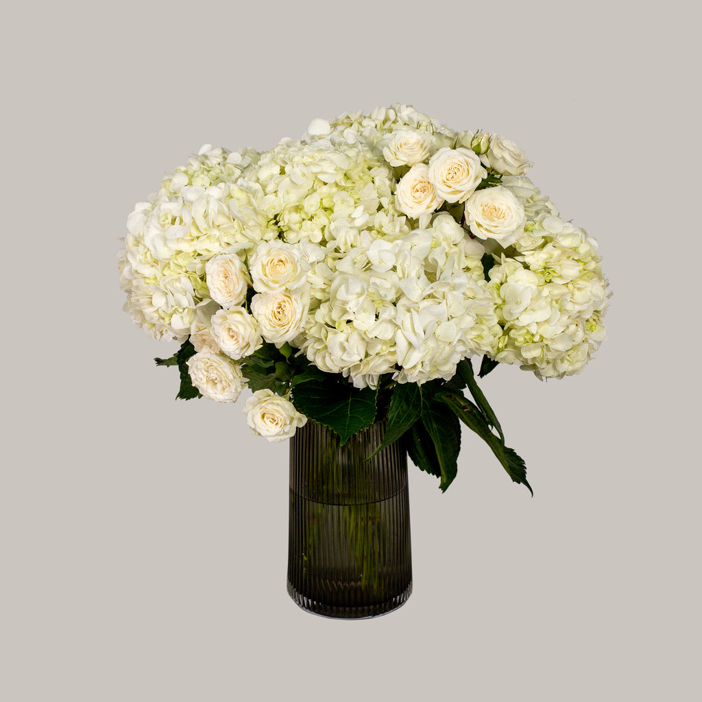 HYDRANGEA & WHITE SPRAY ROSES